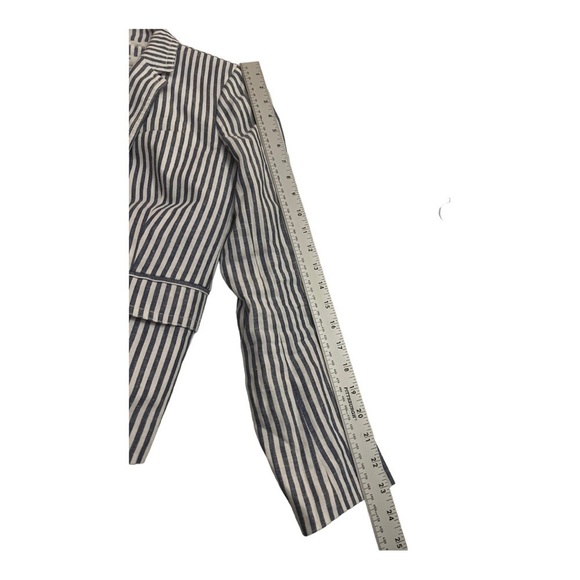J Crew Blue and White Striped Linen Schoolboy Blazer - Picture 12 of 12